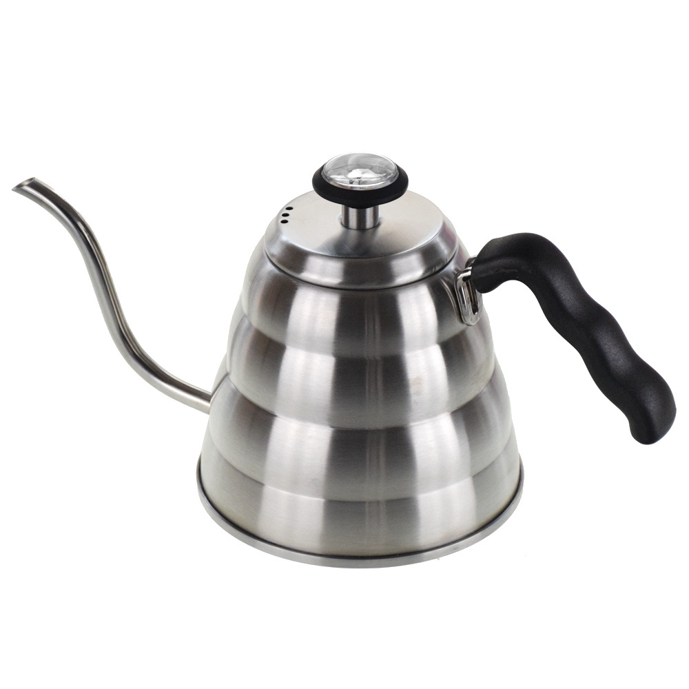 pour over Coffee Kettle with thermometer 1200ml 304 Stainless Steel Kettle Gooseneck spout coffee drip pot Barista Accessories