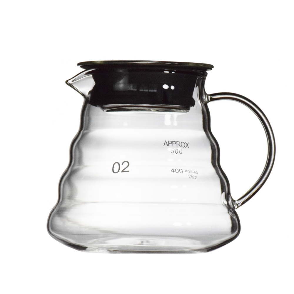 Q V shape Pour Over Glass Range Coffee Server 360ml 600ml 800ml Carafe Drip Coffee Pot  coffee & tea sets