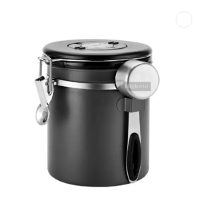 Q Stainless Steel Coffee Grounds and Beans Container tea sugar coffee Canister with Date-Tracker and Spoon