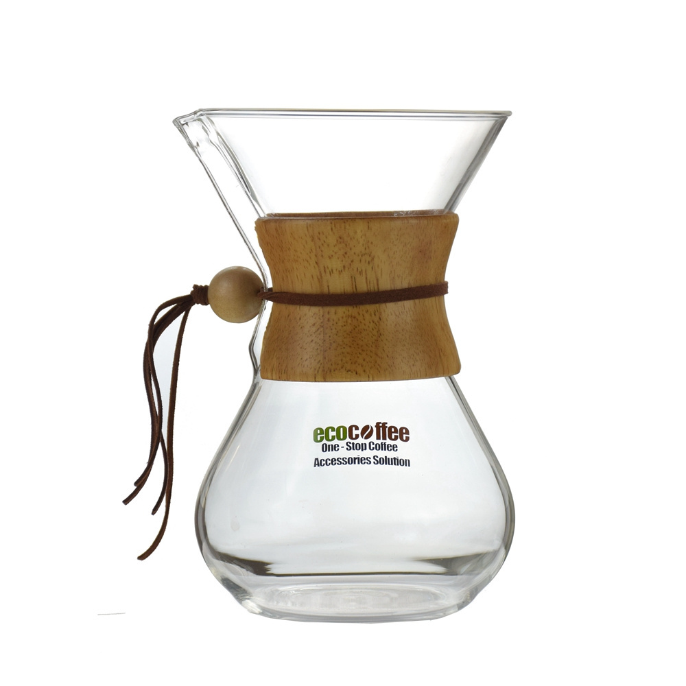 Ecocoffee Heatproof Glass 800-1000 Coffee Brewer Kettle  V shaped 60 Barista Coffee Maker Machine Pour Over Coffee Pot