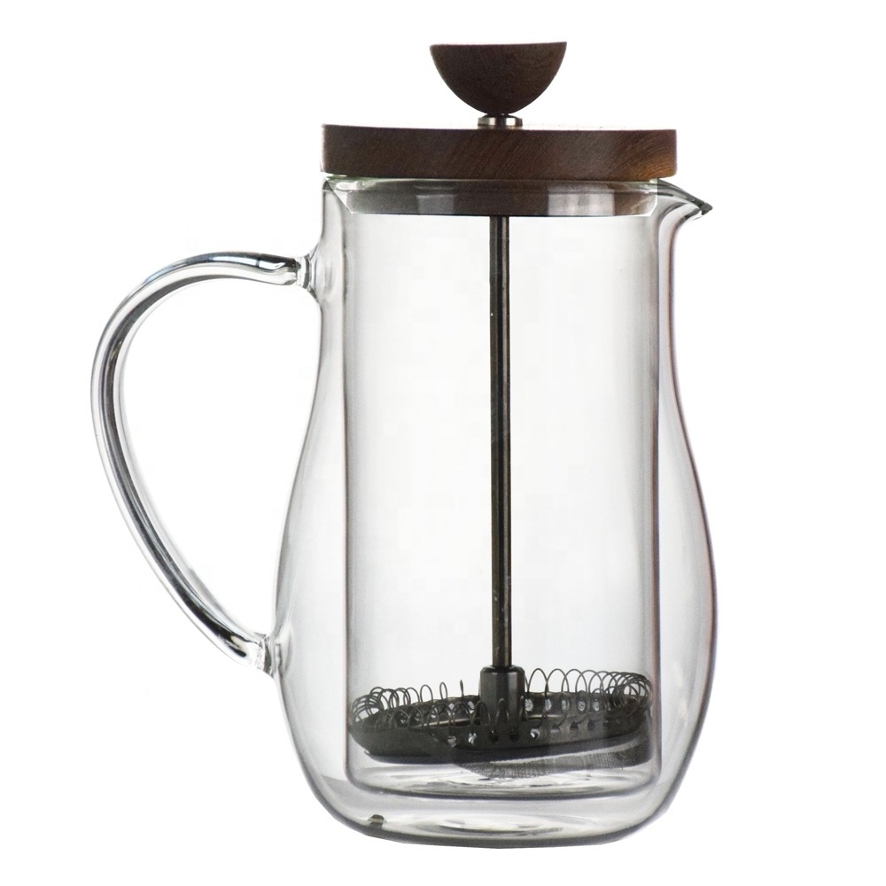 Ecocoffee 350 ml custom logo double wall glass prensa francesa french press