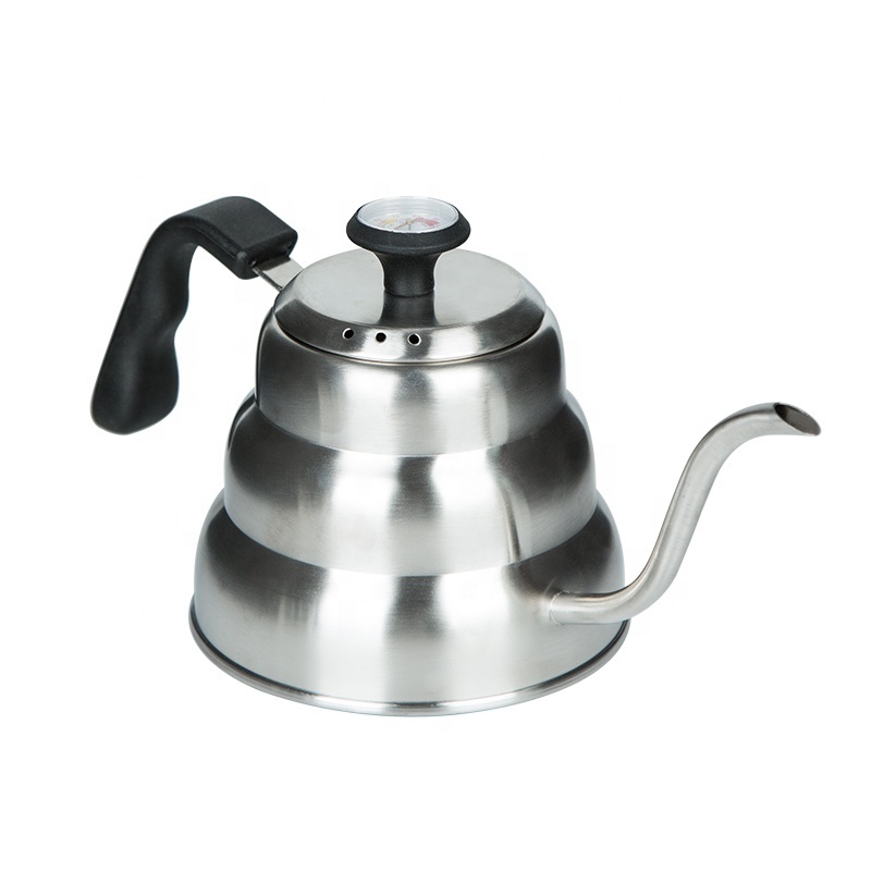 Drip Kettle Stovetop Gooseneck Coffee Kettle 1.2L, Stainless Steel, Silver