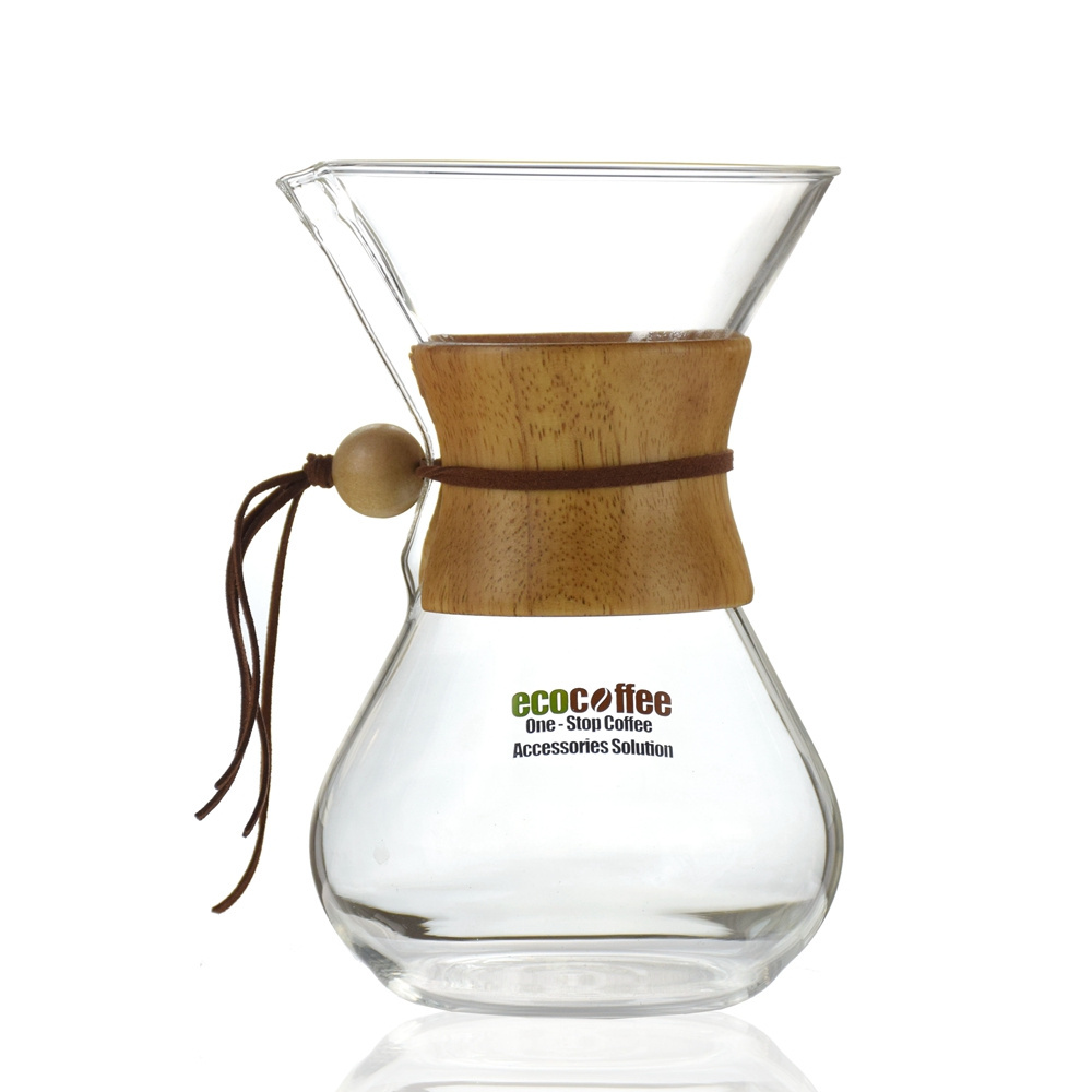 Ecocoffee Heatproof Glass 800-1000 Coffee Brewer Kettle  V shaped 60 Barista Coffee Maker Machine Pour Over Coffee Pot