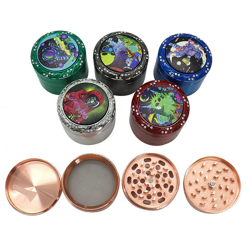 Custom trending products grinders herbal smoking tobacco Zinc alloy 4 layers metal spice grinder 63mm dry herb grinder