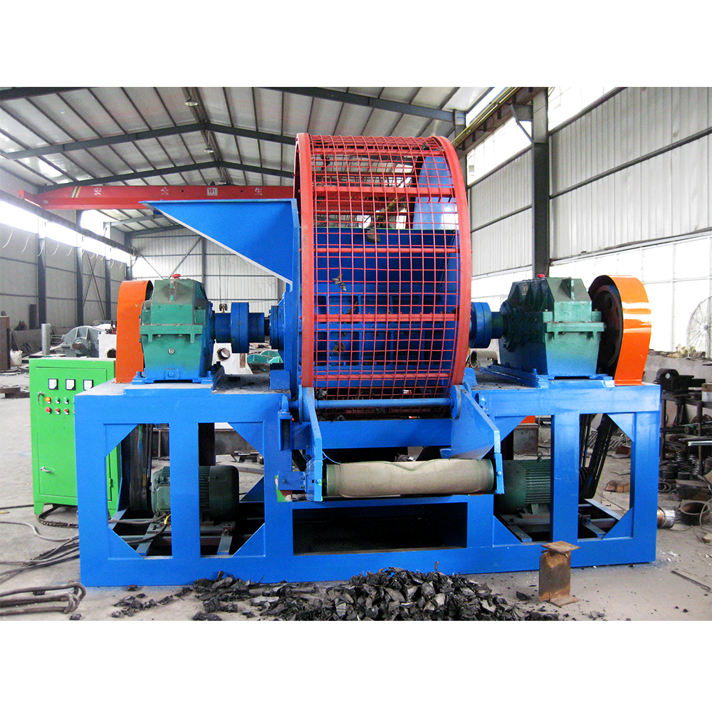 Grooved Rollers Waste Tire Grinding Recycling Machine / Rubber Crusher