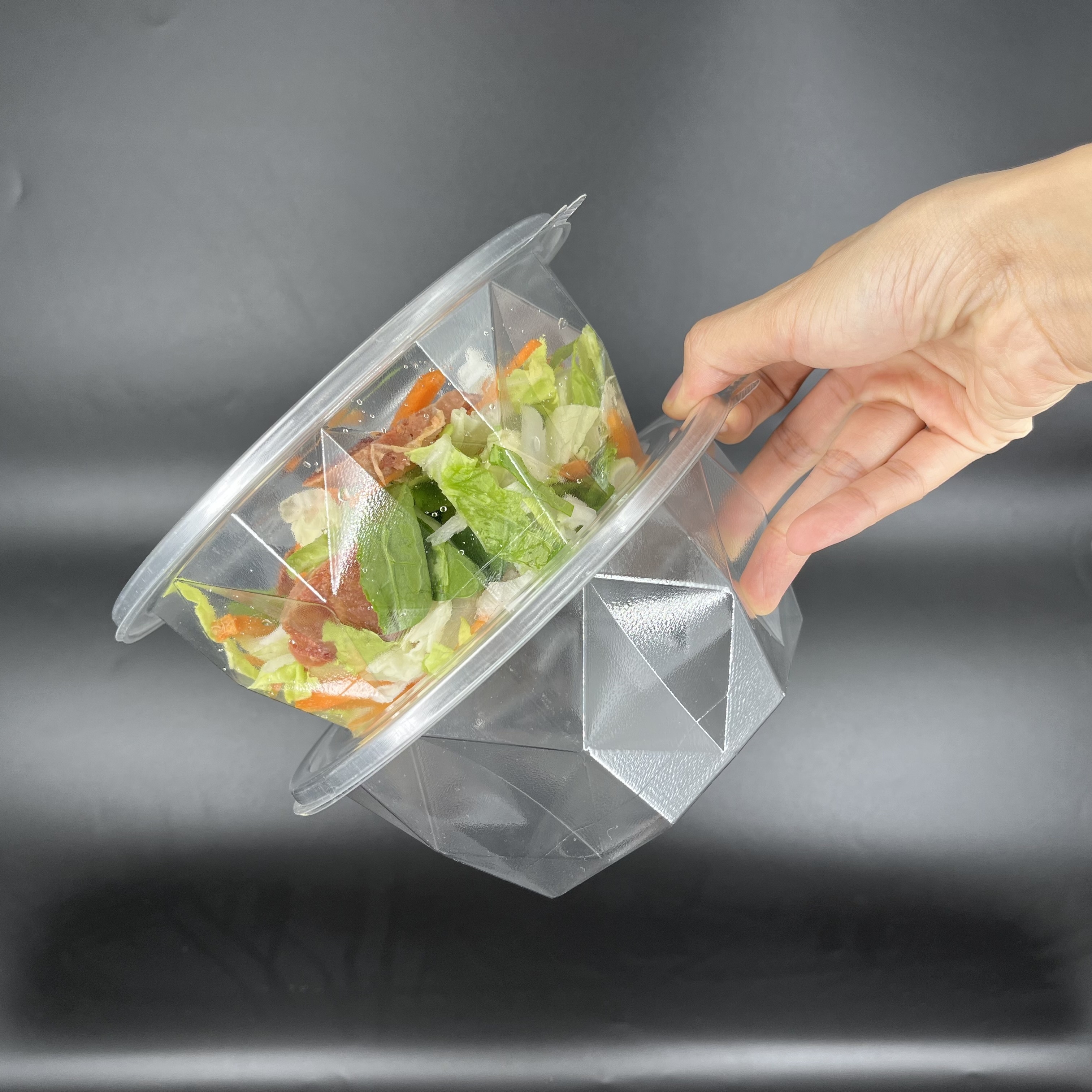 Plastic Wholesale Vegetable Fruit Mix Salad Container, Salad Bowl Packaging Boxes Food Clamshell Box Sandwich Container Accept