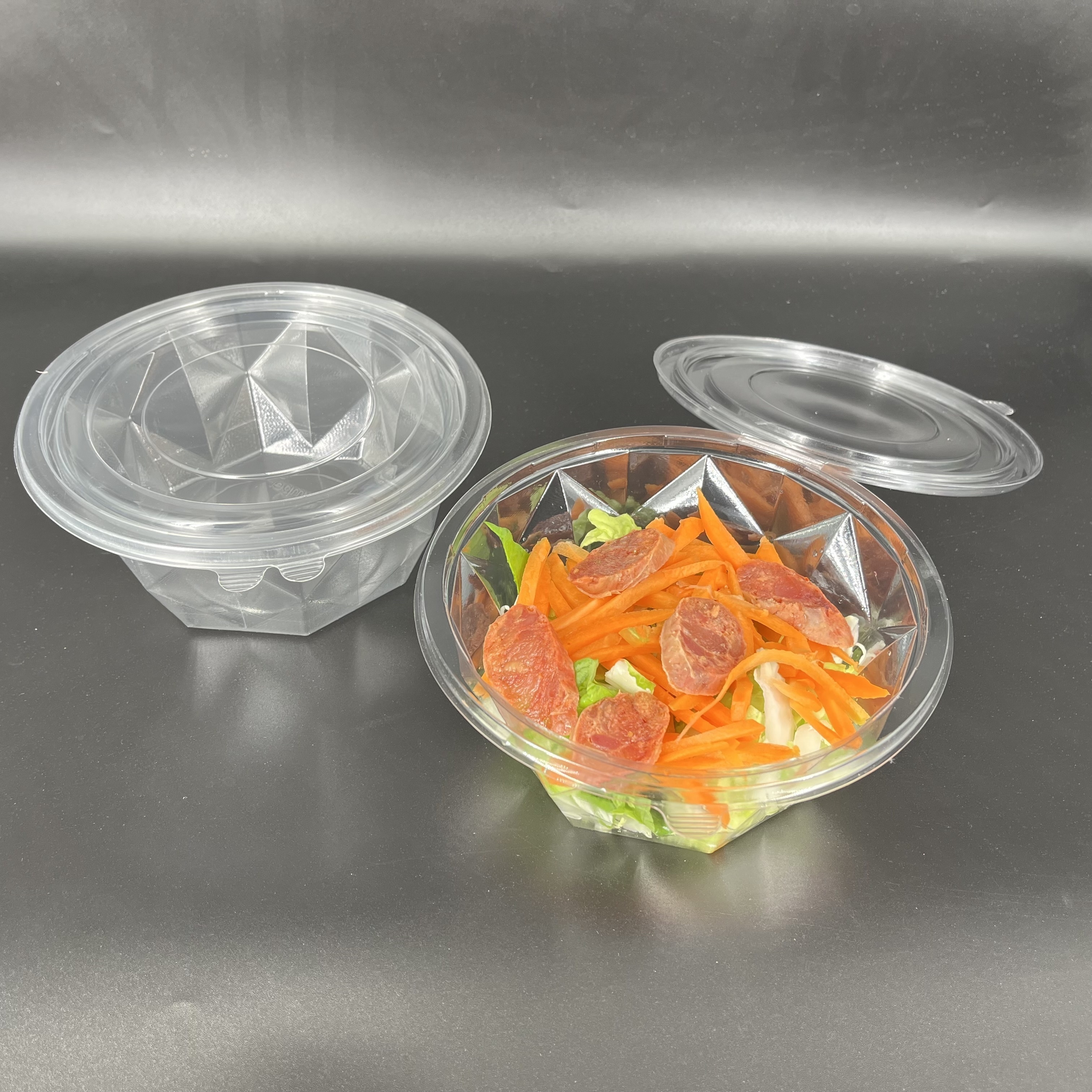 Plastic Wholesale Vegetable Fruit Mix Salad Container, Salad Bowl Packaging Boxes Food Clamshell Box Sandwich Container Accept