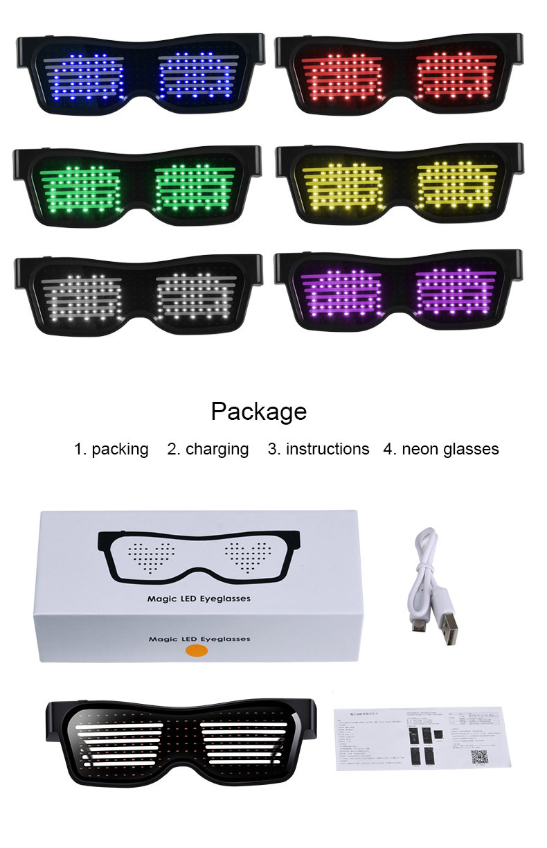 Led APP Blue Tooth Glasses Party Valentines Day Gift Led Magic Colorful DIY Growing Glasses with OWN Logo