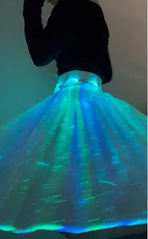 Led RGB Light Up Luminous Optical Multi Colors Lighting Led Glowing Optic Fiber Dress Shining In Dark For Party Event