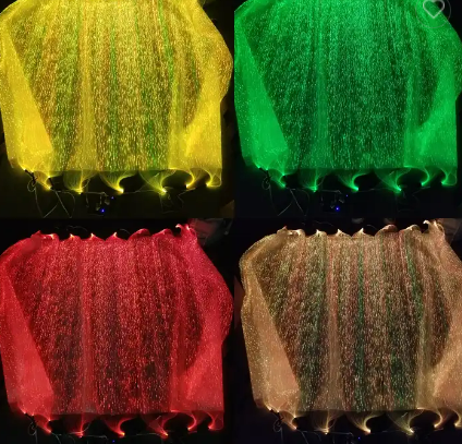 Led Customized Fiber Optic Luminous Fabrics for Hoodie and Glowing Clothing and Textiles Fabric