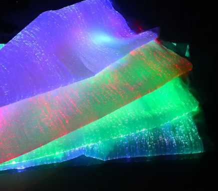 Led Customized Fiber Optic Luminous Fabrics for Hoodie and Glowing Clothing and Textiles Fabric