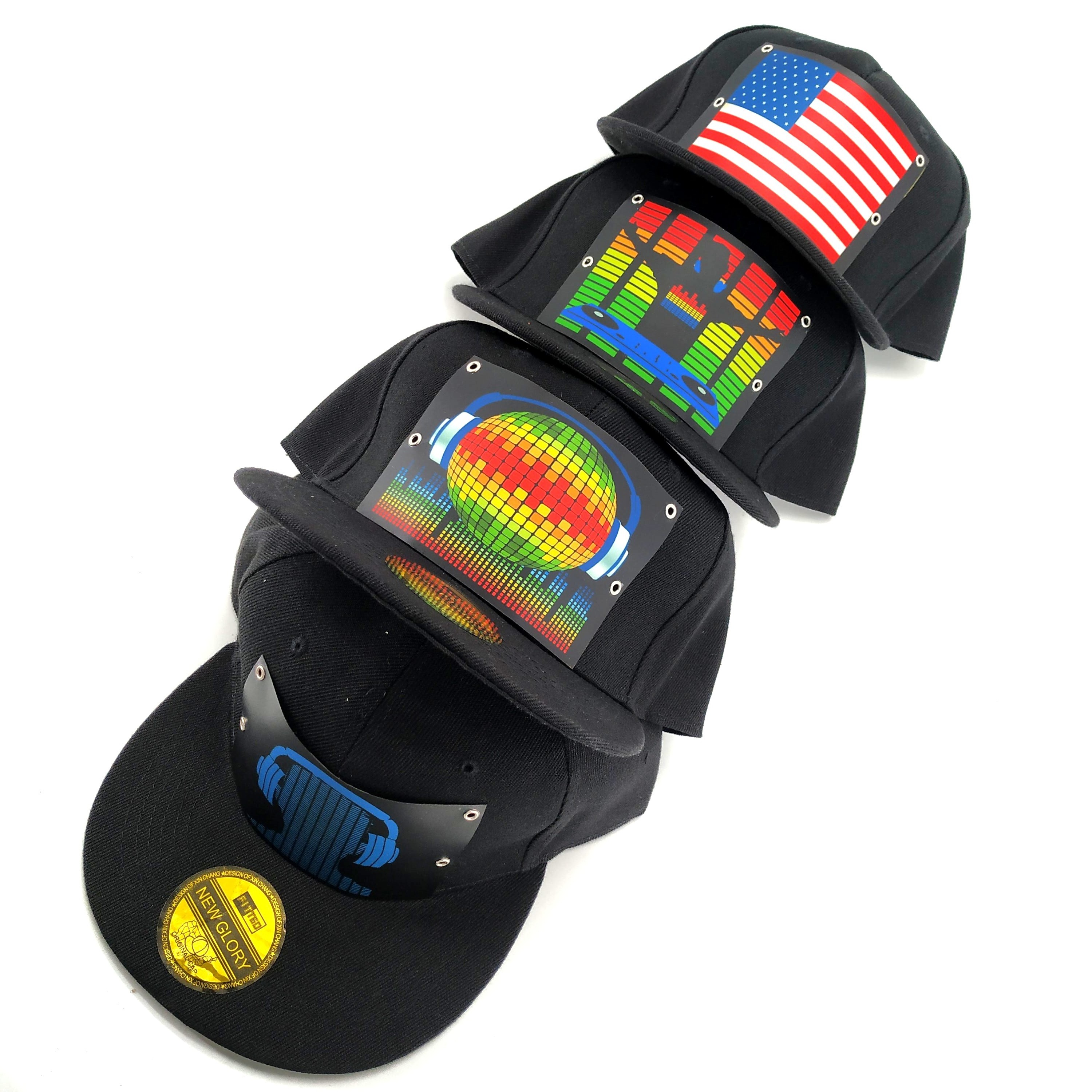 EL Cap Wireless Custom Light Up EL Hat /Sound Activated wireless led Cap/el flashing t Cap with inverter for party