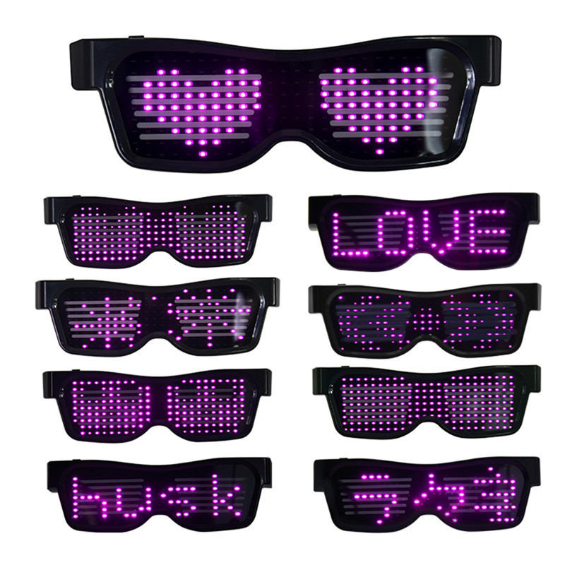 Led APP Blue Tooth Glasses Party Valentines Day Gift Led Magic Colorful DIY Growing Glasses with OWN Logo