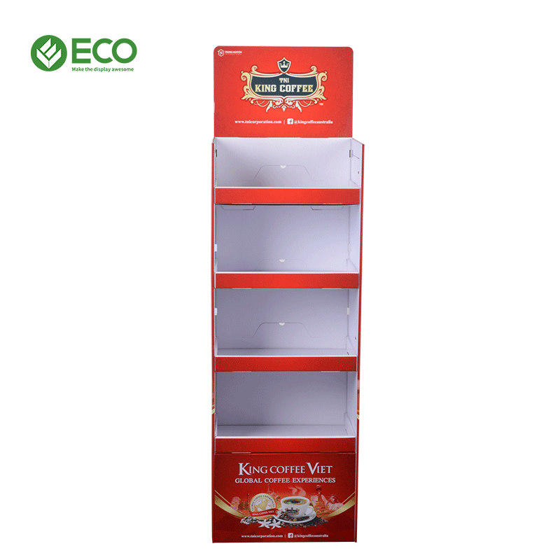 Supermarket Display Stands for Food Potato Chips Coffee Bean Chocolate Custom Retail Cardboard Floor Display Stand