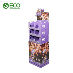 Custom Supermarket Shipper Stacker Display Retail Chocolate POS Cardboard Floor Displays