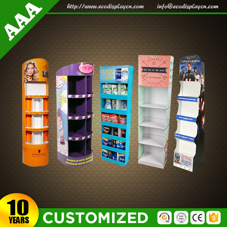 Wholesale Pop Up Cardboard Retail Store Floor Shoes Display Rack