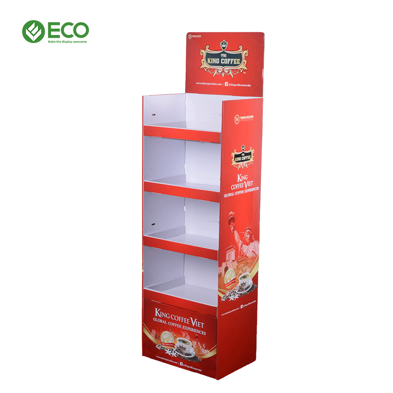 Supermarket Display Stands for Food Potato Chips Coffee Bean Chocolate Custom Retail Cardboard Floor Display Stand