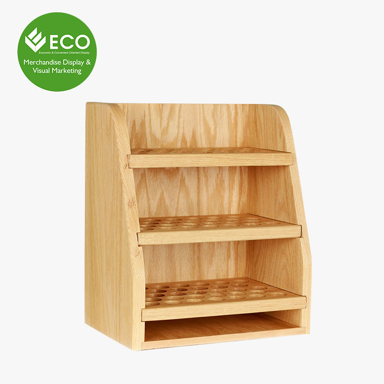 Custom Counter Wooden Display Case Tabletop Essential Oil Display Rack