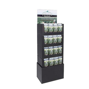 Supermarket POP Display Stand Paper Floor Coffee Tea Bag Display Shelf