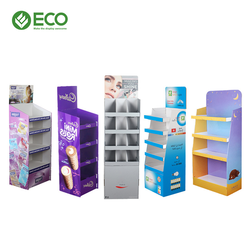 Supermarket Display Stands Food Potato Chips Coffee Bean Chocolate Custom Retail Cardboard Floor Display Stand