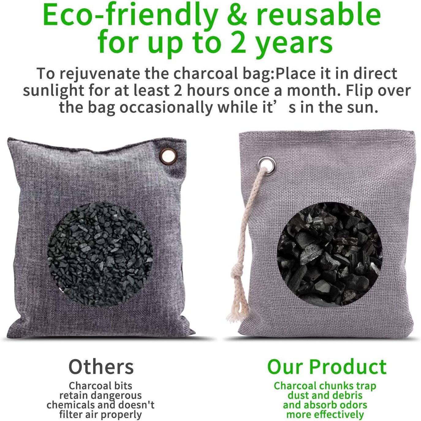 Charcoal Bags Odor Absorber Nature Fresh Bamboo Charcoal Air Purifying Bag Activated Charcoal Odor Absorber