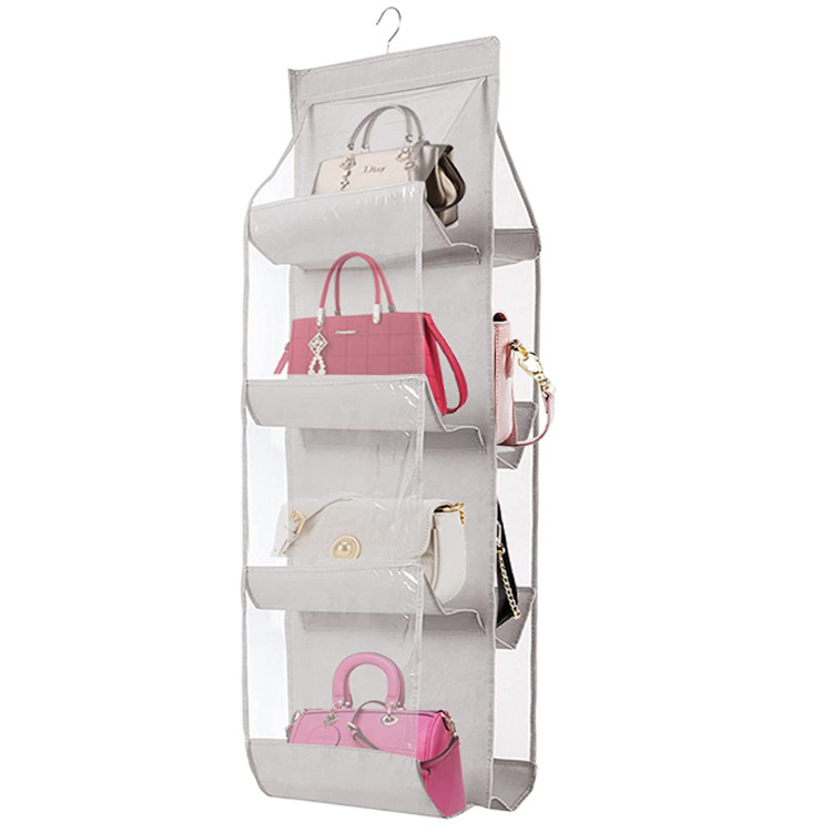 Purse Organizer Handbag Storage Organizer Case Clear Storage Bag for Purse Foldable Hanging Closet Organizer