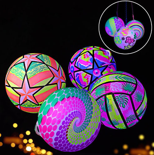 Chenque Pvc Toy Glowing football Toy Ball Outdoor Glowing in the Dark Light Up Inflatable Led Luminous Sports Beach Balls