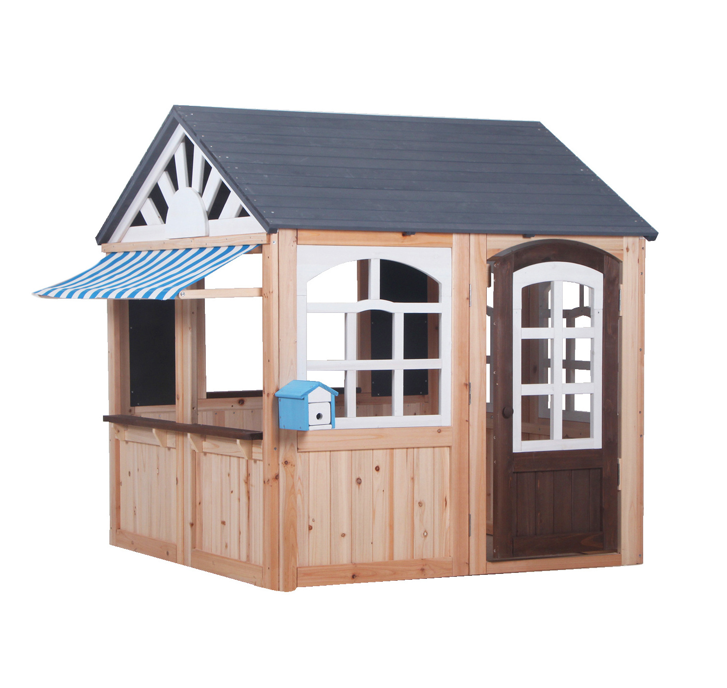 Wholesale Kids Play Coffee House Outdoor Wooden Playhouse For Kids With Window for Backyard Wood Cubby House