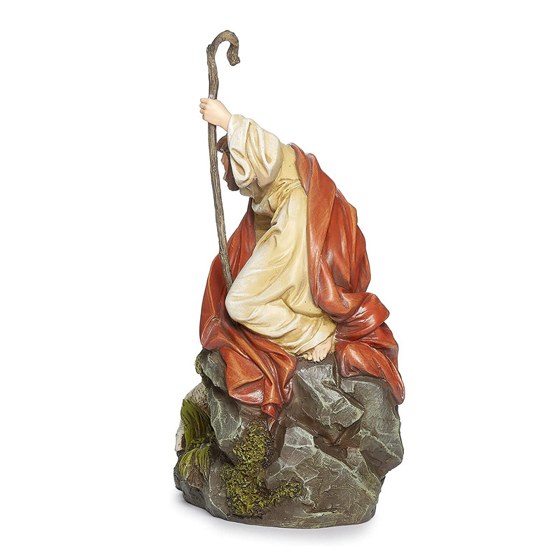 Custom Handmade Resin Craft Sculpture Catholic Renaissance Religious Items Statues Jesus Christ With Lamb Religious Figurine