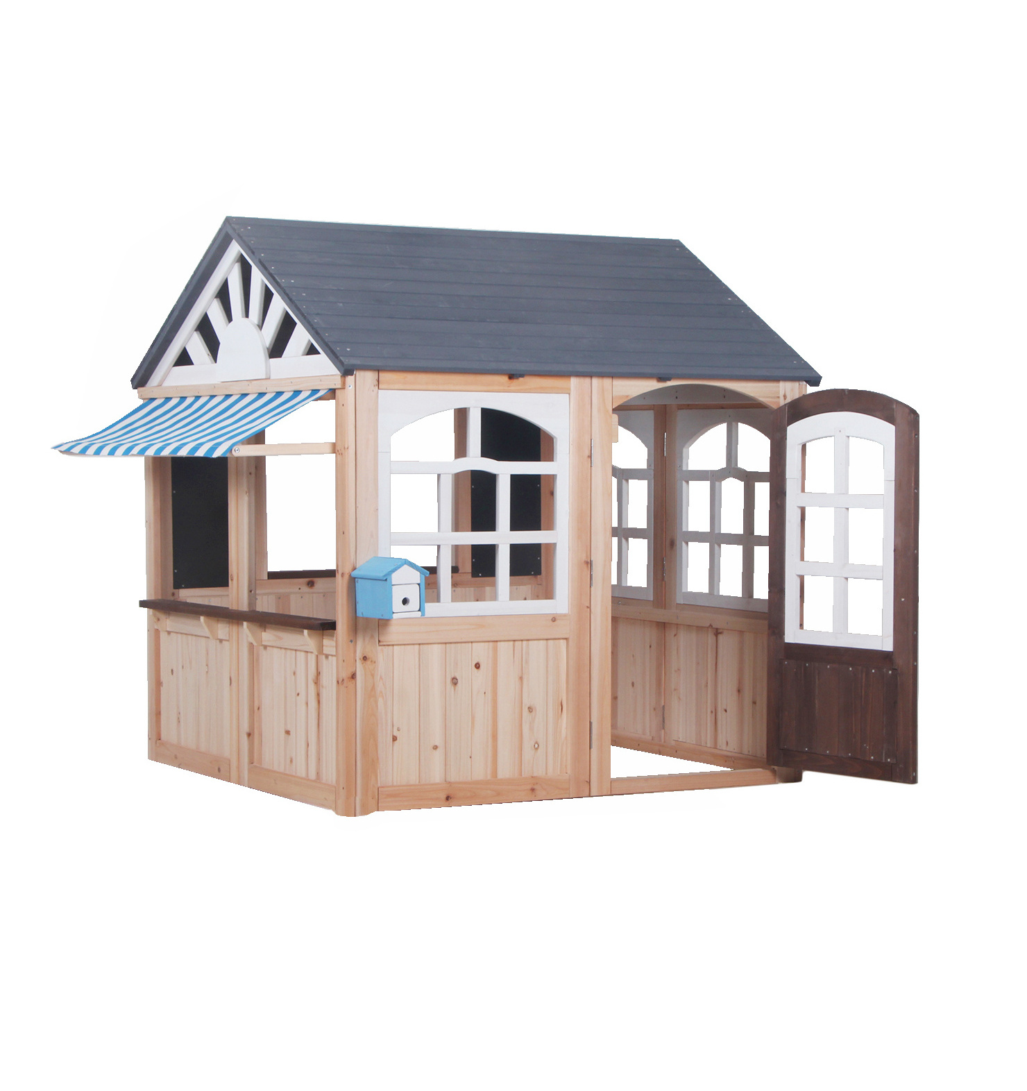 Wholesale Kids Play Coffee House Outdoor Wooden Playhouse For Kids With Window for Backyard Wood Cubby House