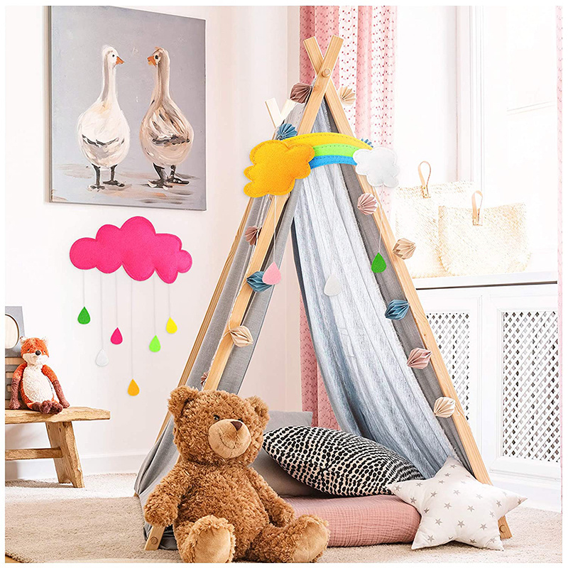 Baby Shower Wall Decor Kids Room Cloud Raindrop Hanging Decorations For Kids Play Tent