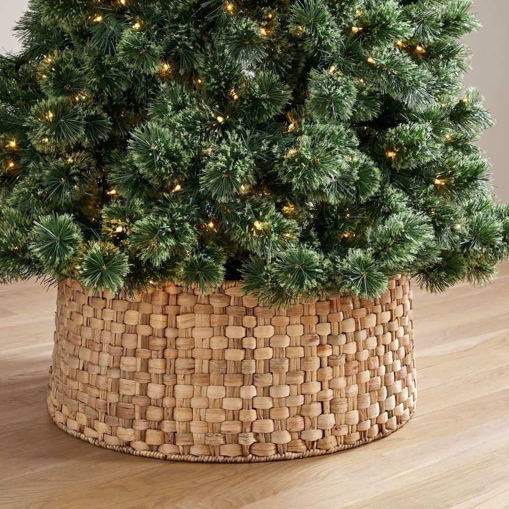 Christmas holiday festival decor accessories natural water hyacinth christmas tree basket trees cover collar baskets