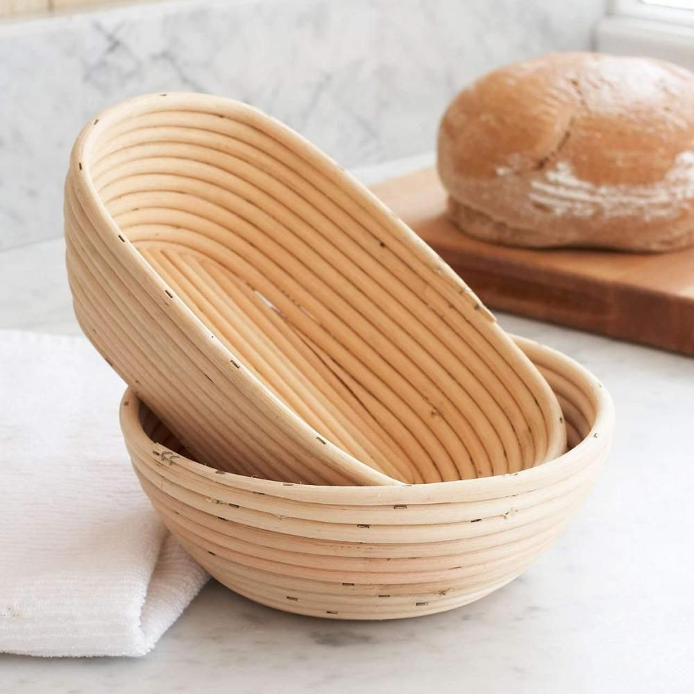 Bread banneton proofing basket set made in Vietnam to export natural rattan fermentation baskets best quality