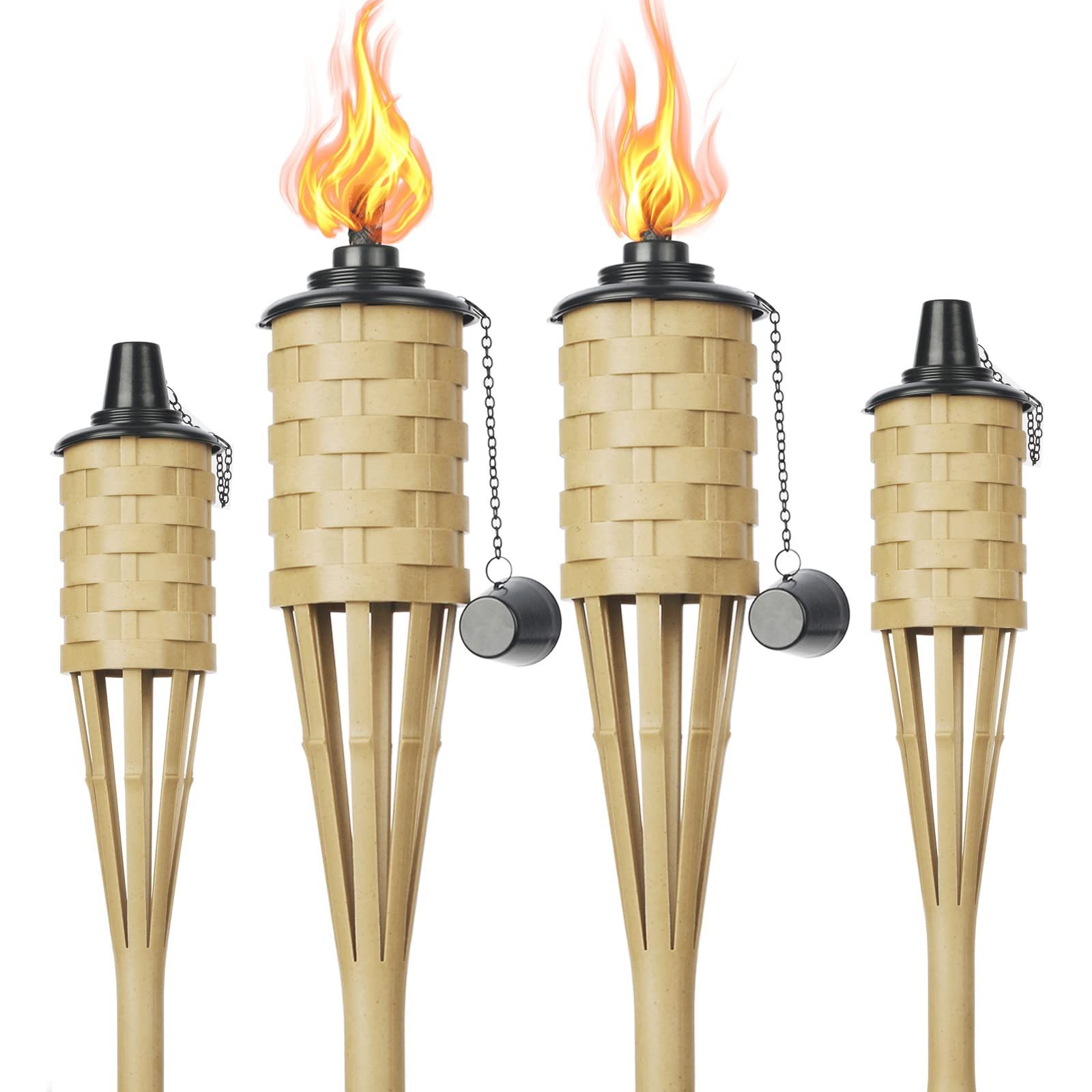 Wholesale oil flaming bamboo tiki torch light new trending mini torches for garden wedding decor