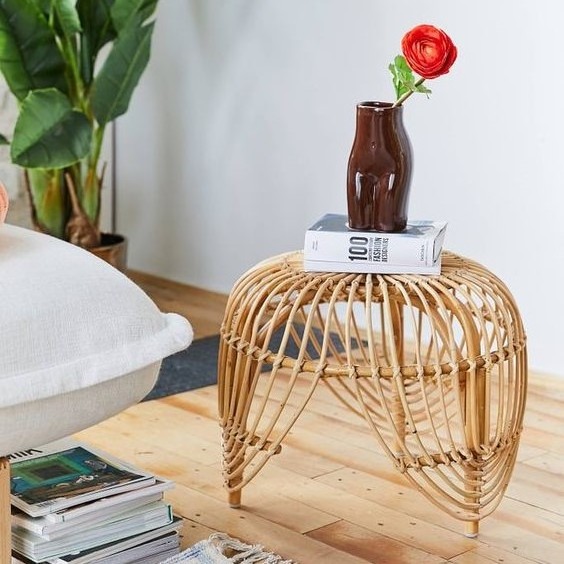 Indoor outdoor rattan wicker sofa side tables home furniture decoration good quality hourglass table from Vietnam