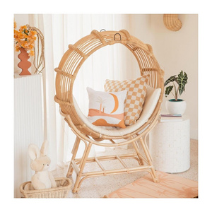 Top quality rattan kid egg chair swing round chairs with stand modern style factory price from Vietnam to export