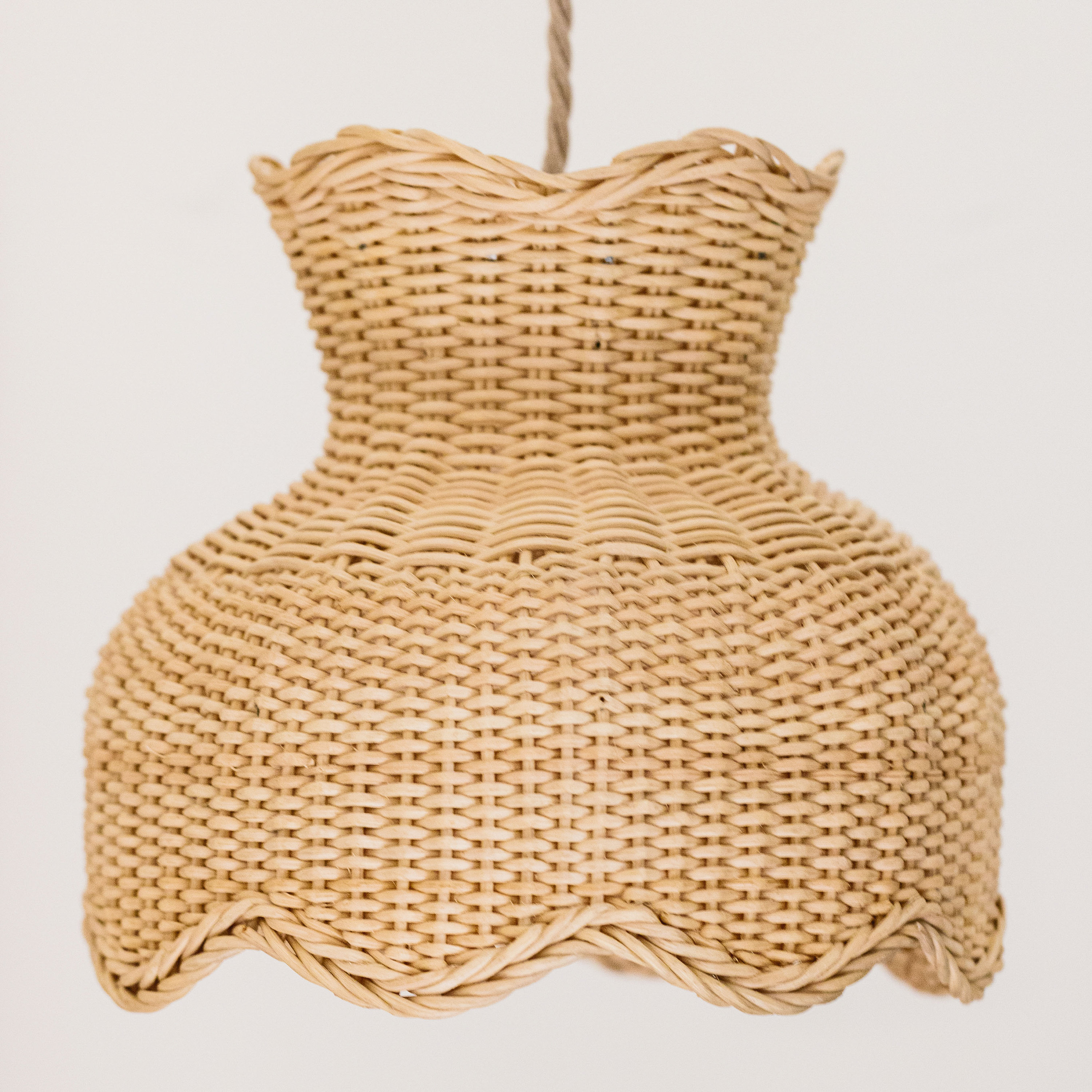 Best selling wicker flower shape light lamp high quality rattan handmade lampshade for children's ceiling lighting