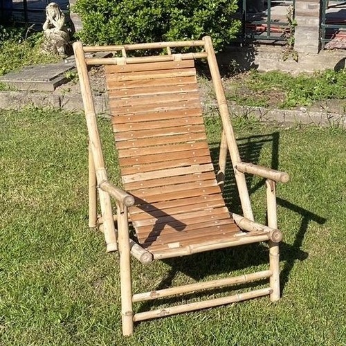 Top selected bamboo lounging chairs high quality foldable lazy chair for family gathering beach vacation