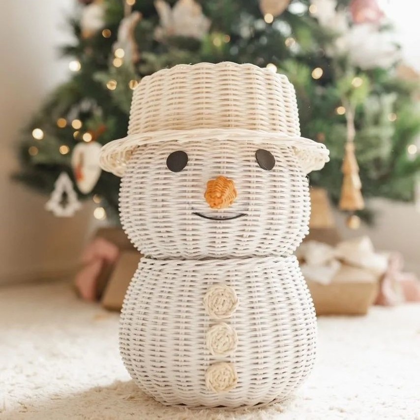 Customizable size large christmas decorations rattan reindeer and snowman decorations best selling home decor ornaments