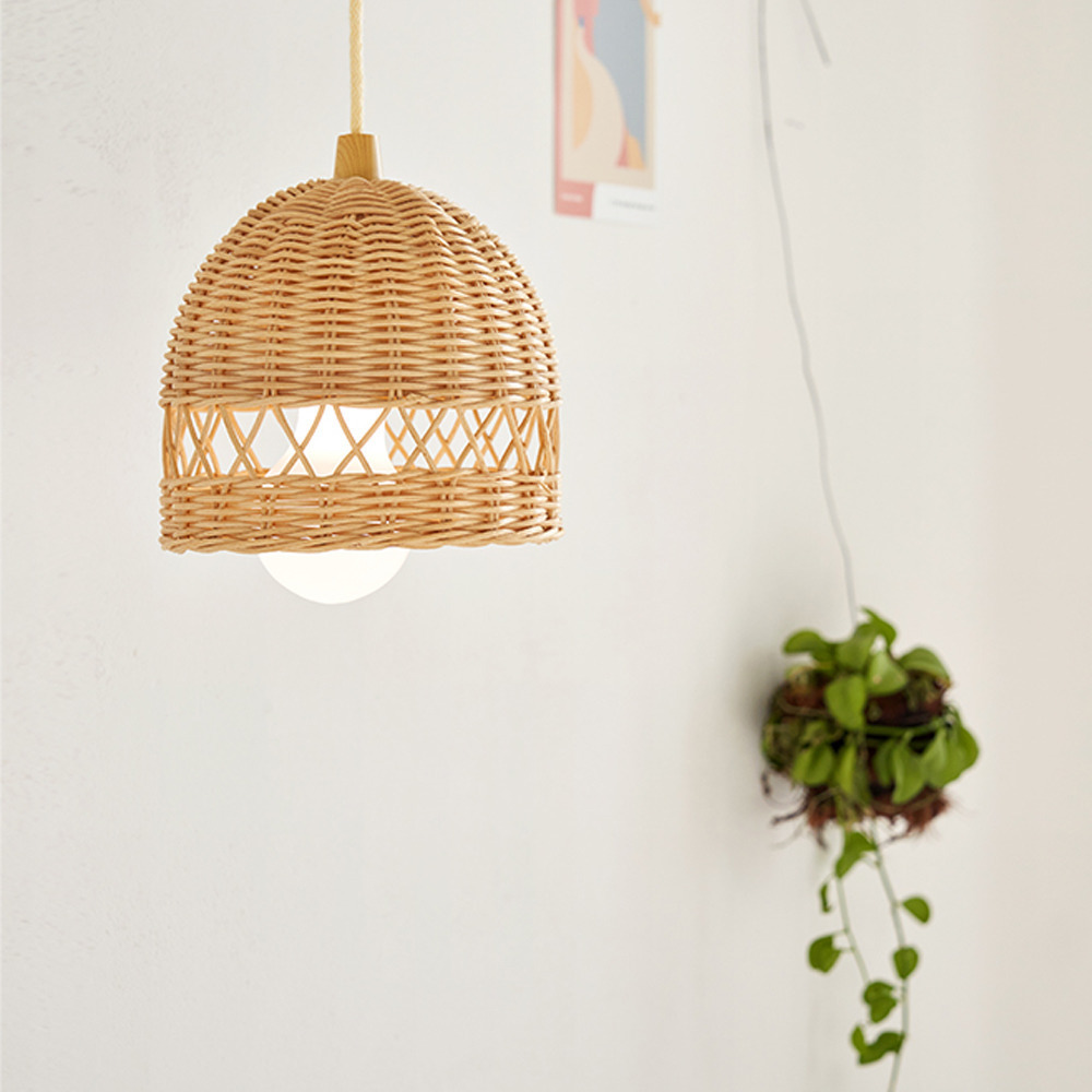 Premium quality natural rattan bamboo lamp pendant shades hand weaving lamps cover ceiling hanging light lampshade