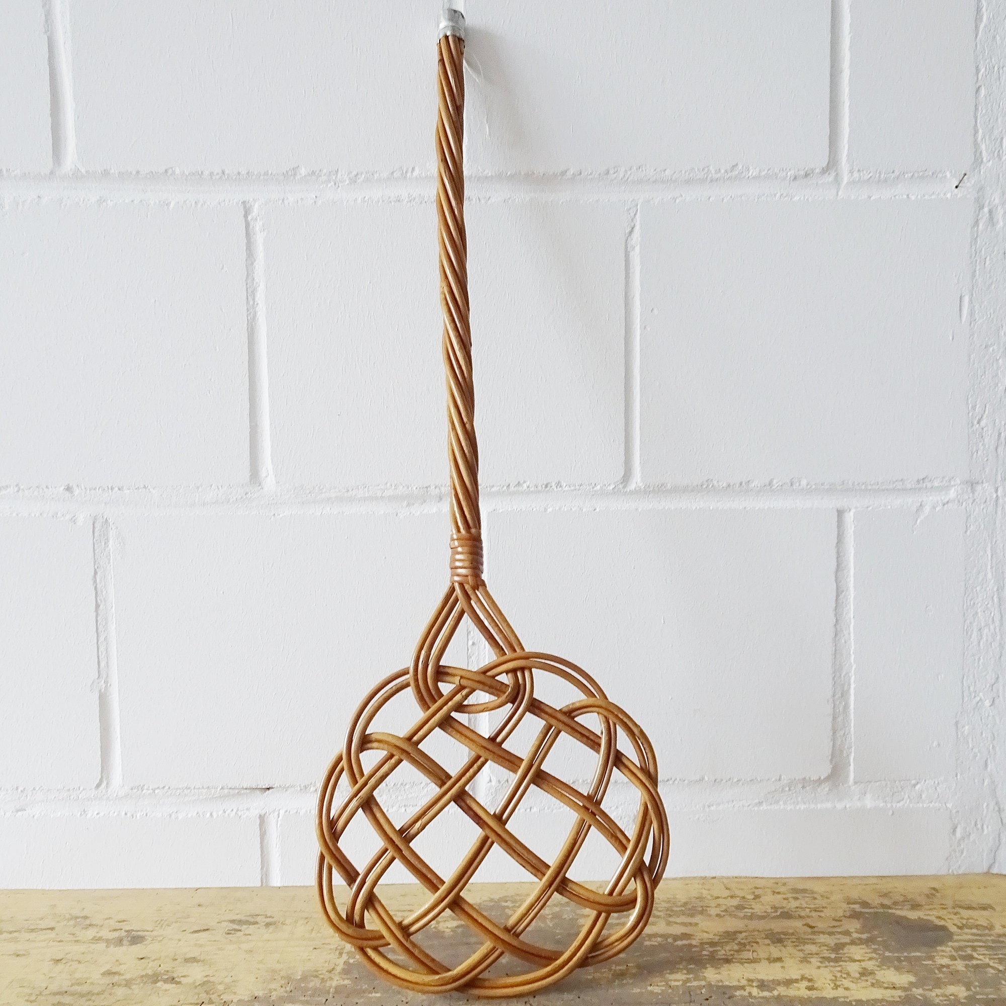 Antique bamboo rattan wicker beater for hand woven rug carpet durable bedding cushion dust beaters