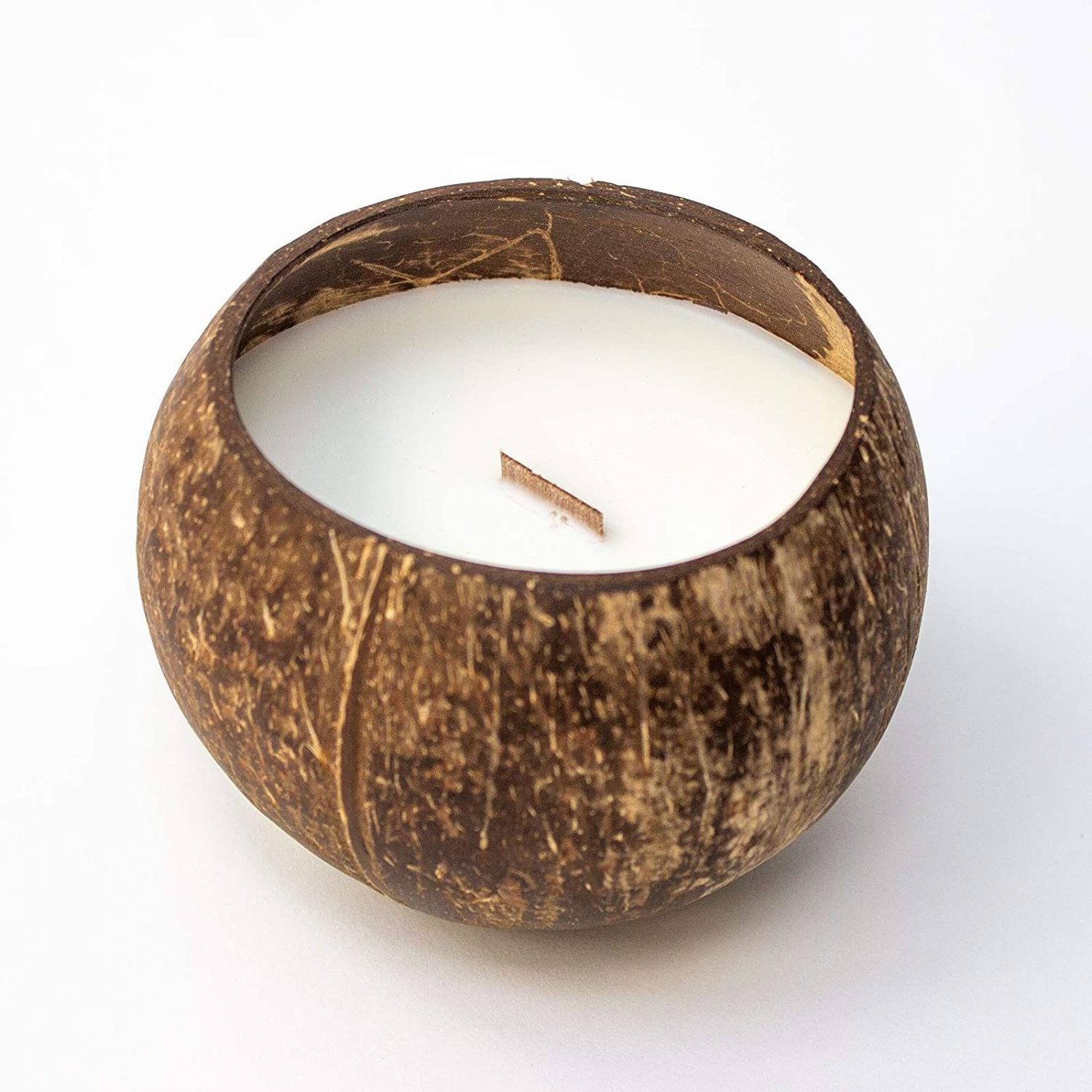 Eco Friendly Natural Vegetable Wax Candle in Coconut Shells Coconut Shell Candles from Vietnam