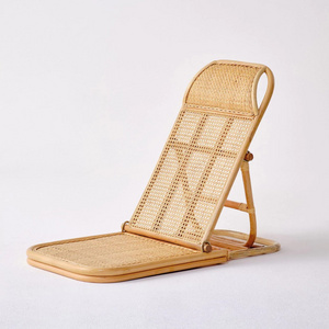 100% Natural rattan cane outdoor folding white beach chairs with head rest top quality supplier in Vietnam