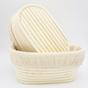 Proofing rattan banneton bread oval basket set with liner fermentation sourdough rising woven baskets