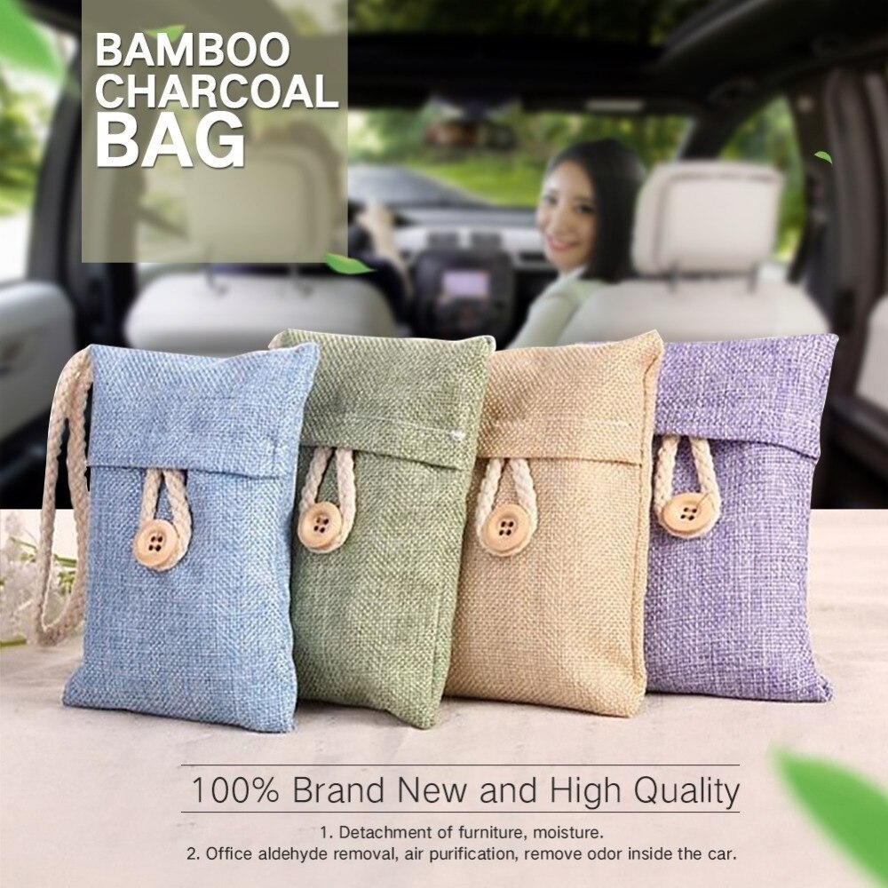 Bamboo activated carbon charcoal air freshener bag eco friendly odor remover for home and car