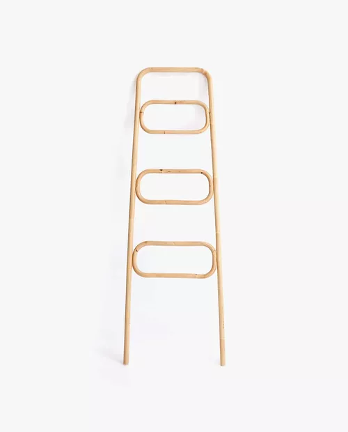 Leaning racks handmade eco friendly ladders home decor bathroom corner natural rattan towel rack