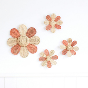 Custom color lovely wall-mounted stickers rattan flower infant baby accessories nursery kid's room wall decor