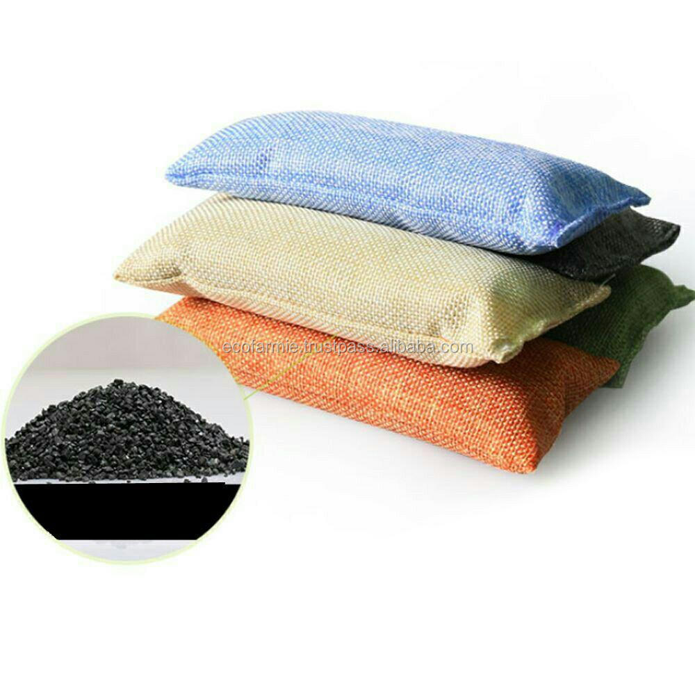 Air purifying sachets bamboo coconut activated charcoal odor absorbing bags for cars and shoes