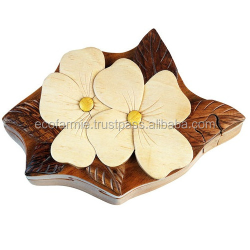 Premium animal wooden secret boxes wood puzzle gift box for children handicraft product made in Vietnam