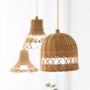 Premium quality natural rattan bamboo lamp pendant shades hand weaving lamps cover ceiling hanging light lampshade